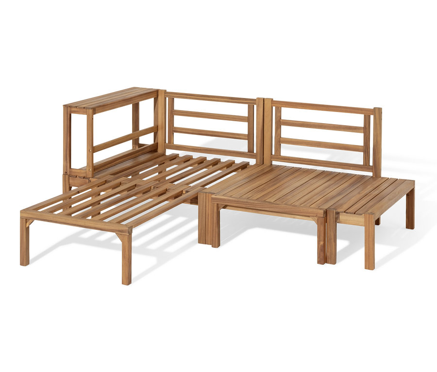 Coin lounge modulable « Tinus » avec repose-pieds extensibles.