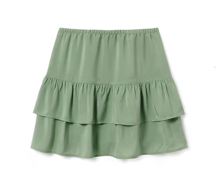 Jupe étagée verte pour enfant.