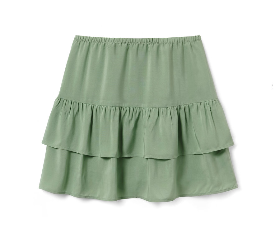 Jupe étagée verte pour enfant.