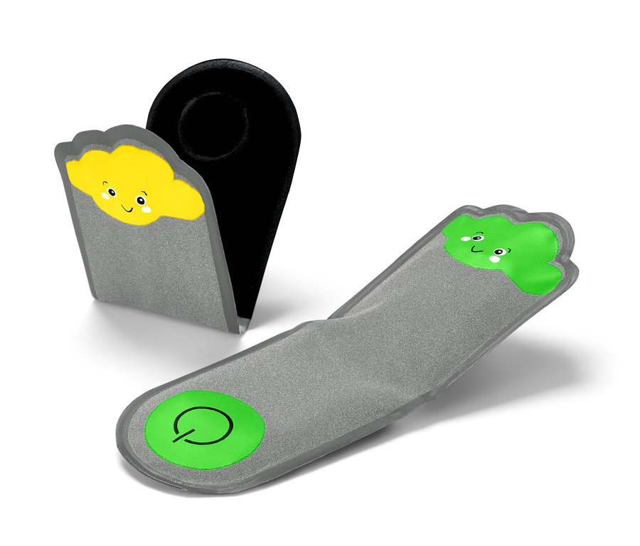 Deux lumières magnétiques à LED « nuages », une pliée et une dépliée.