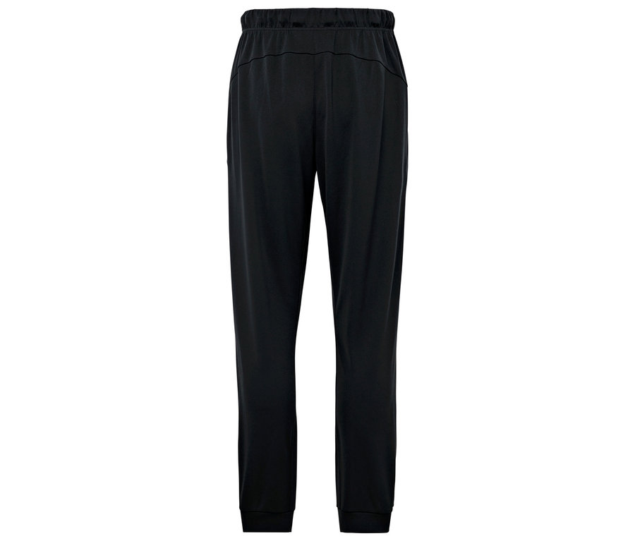 Pantalon de survêtement noir avec taille élastique.