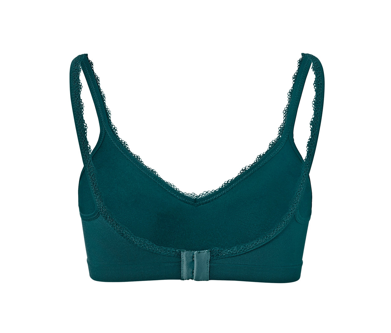 Soutien-gorge doux Seamless pétrole avec détails en dentelle.