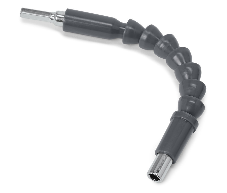 Extension de foret flexible sur fond blanc.