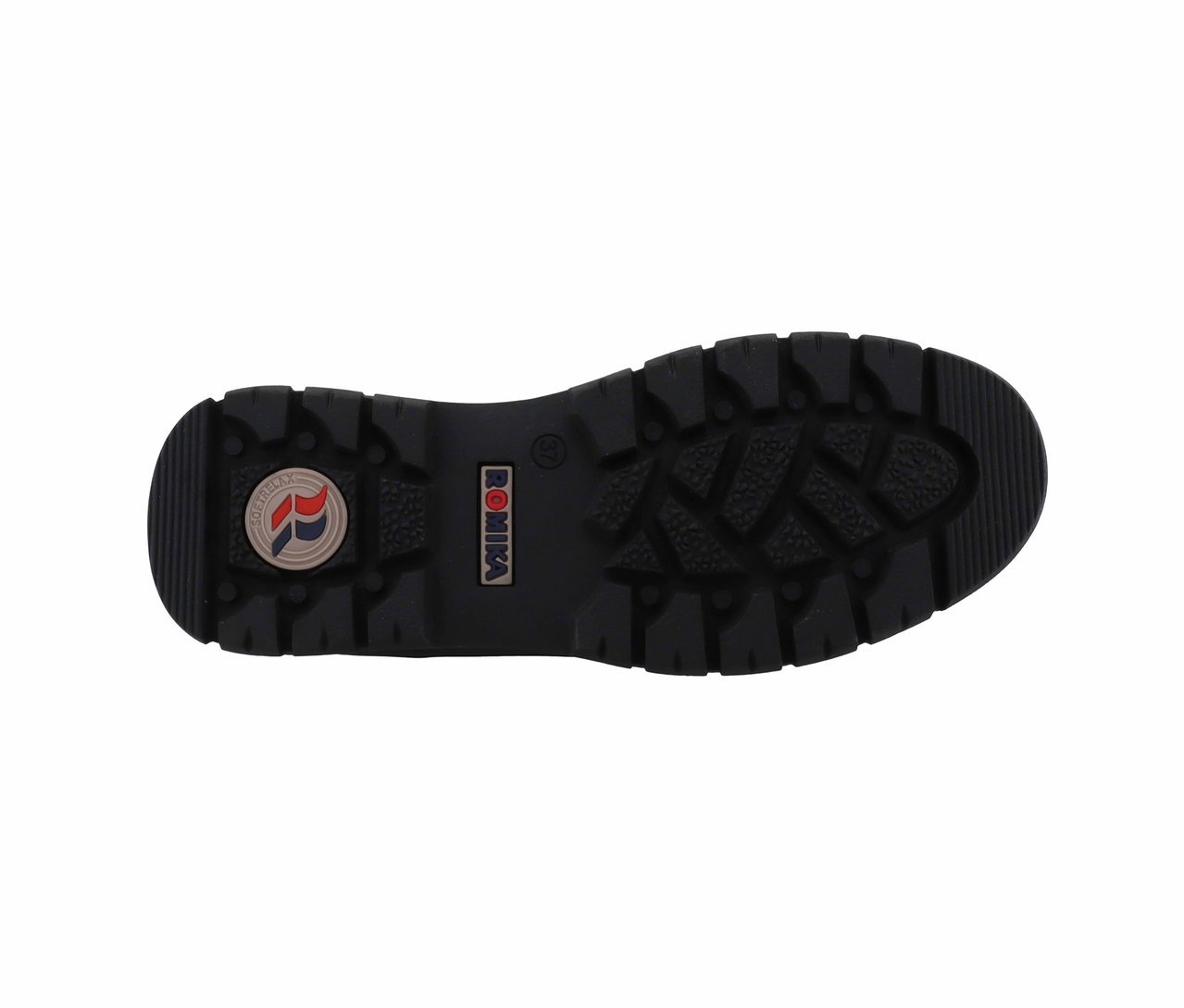 Détail d'une semelle de chaussure noire Romika.