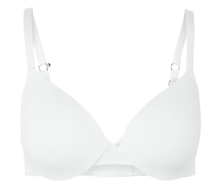 Soutien-gorge invisible blanc à bretelles réglables.