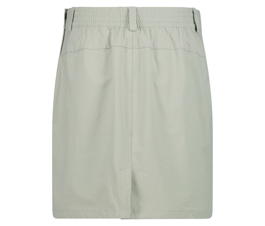 On voit une jupe vert clair avec une taille élastique.