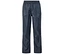 Pantalon de pluie bleu marine avec taille élastique, posé à plat.