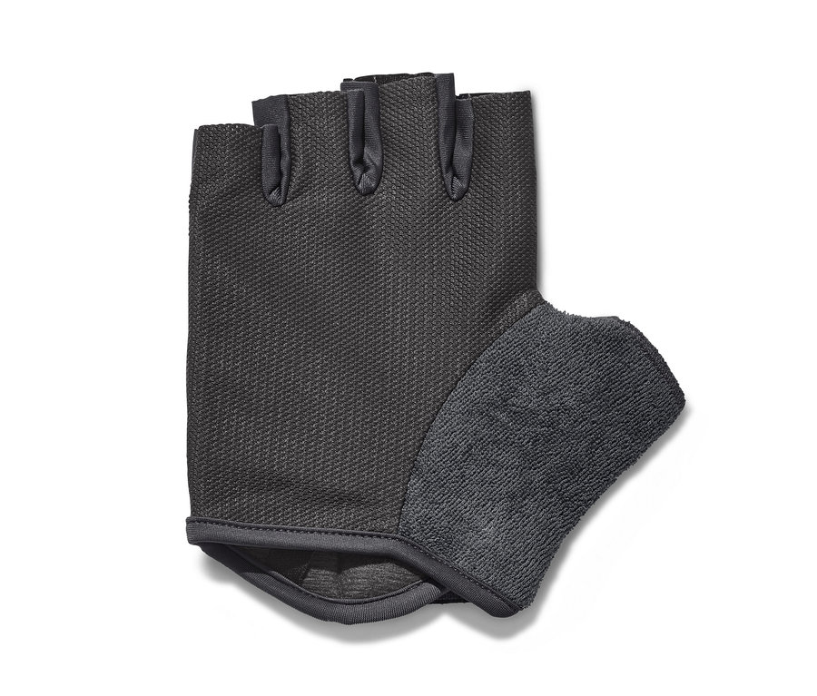 Gant de vélo noir sans doigts.