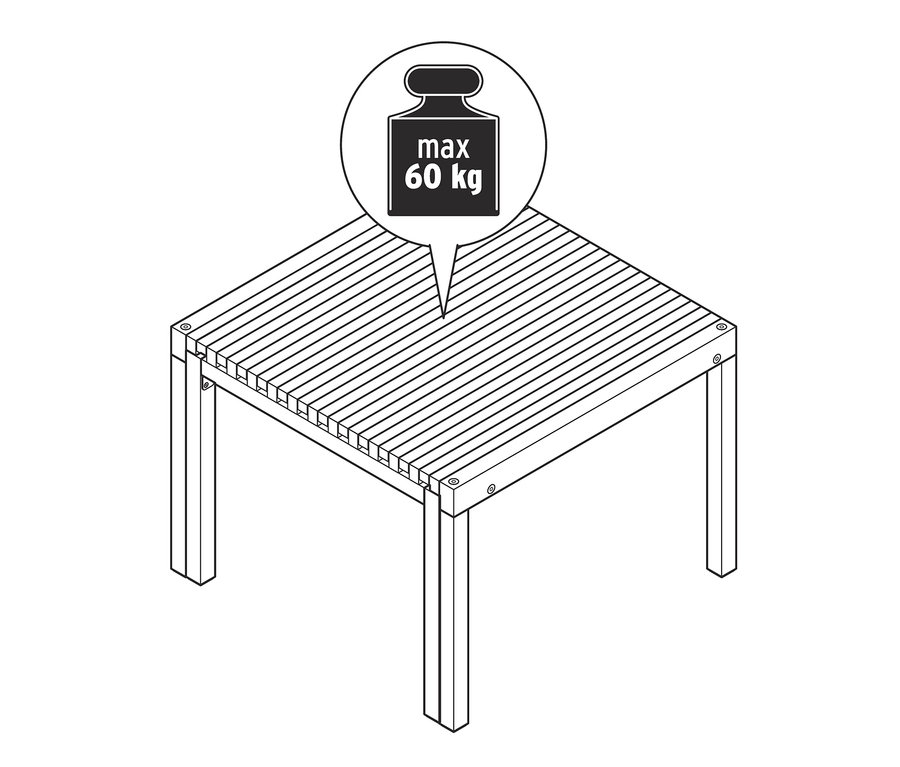 Un dessin d'une table basse extensible « Tinus ».