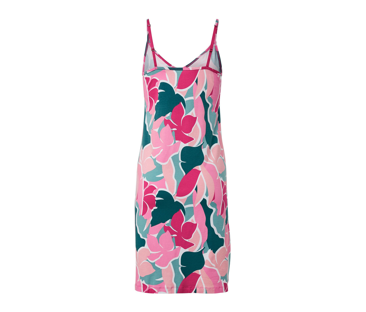 Chemise de nuit à bretelles fines avec motif floral.