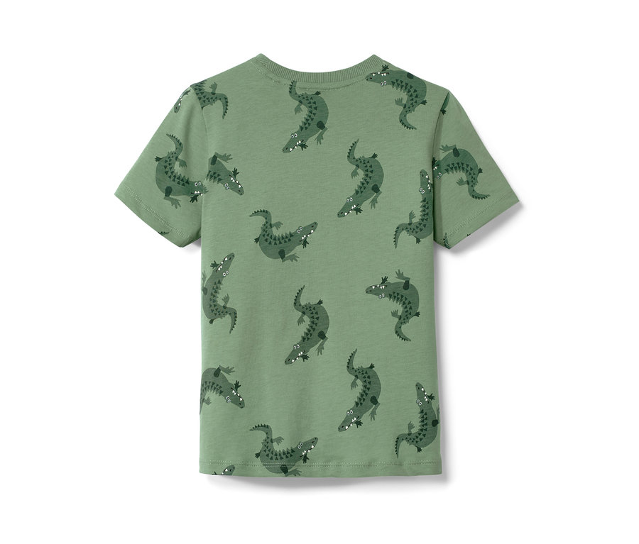 T-shirt vert pour enfant avec imprimé crocodile.