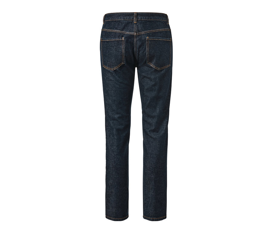 Jean bleu foncé vu de dos.