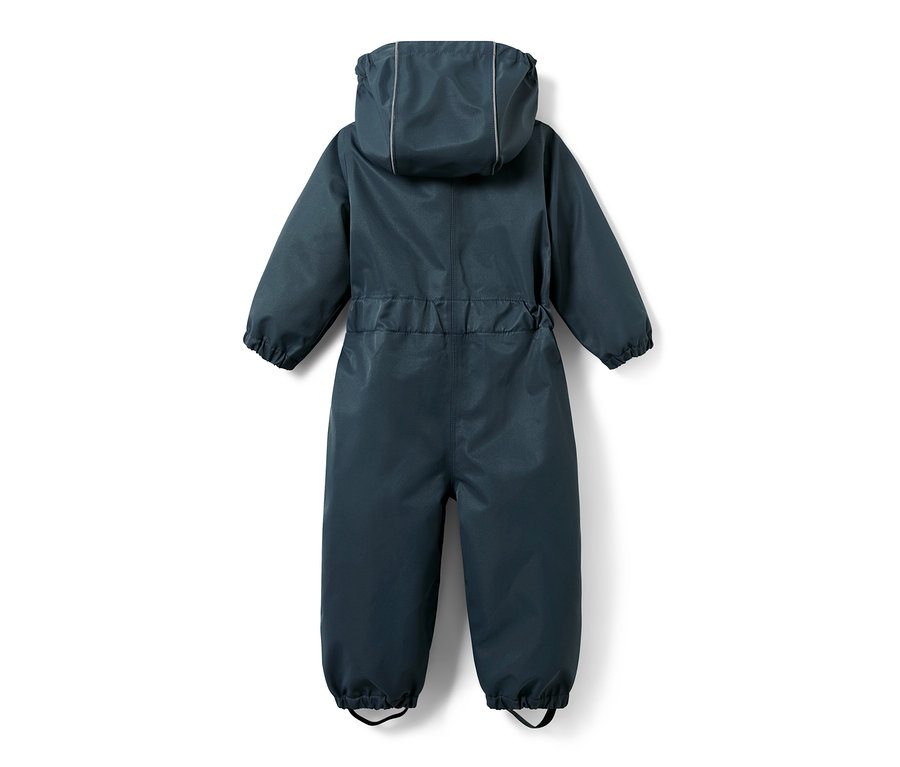 Une-pièce imperméable bleu foncé pour tout petit vue de dos.