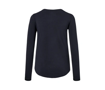T-shirt de sport bleu foncé à manches longues.