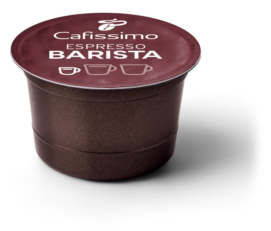 Gros plan d'une capsule de café brun Cafissimo BARISTA Espresso.