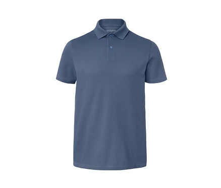 Polo technique bleu à manches courtes.