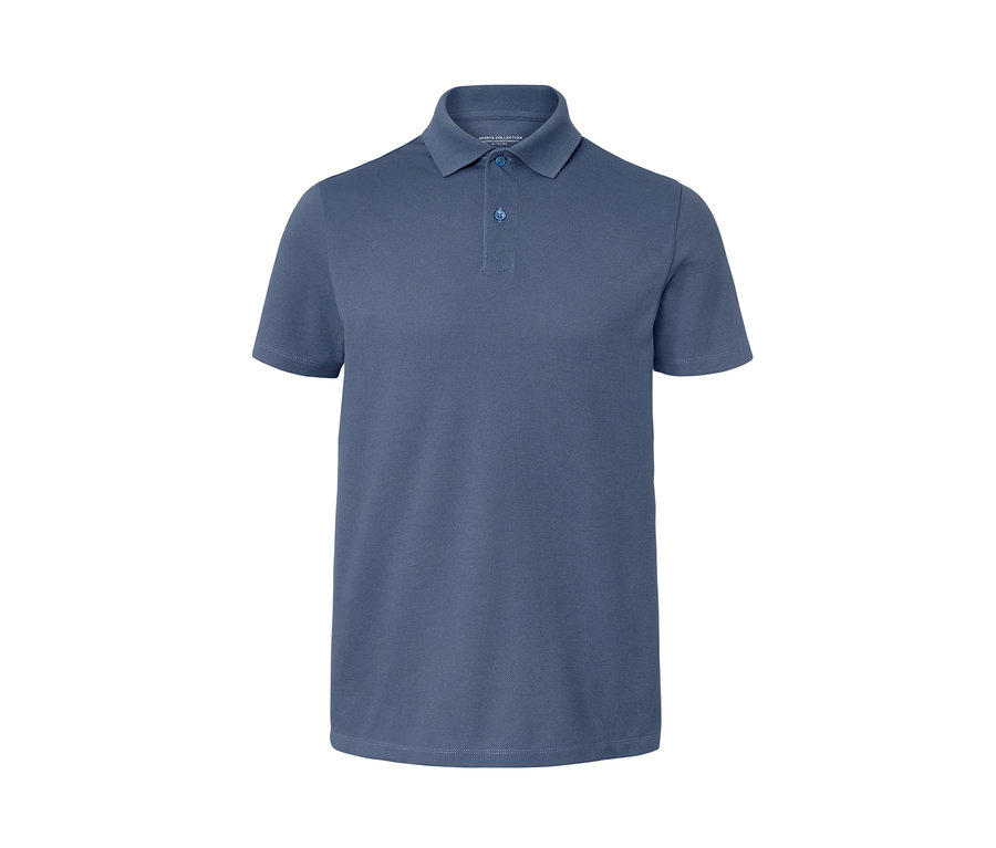 Polo technique bleu à manches courtes.