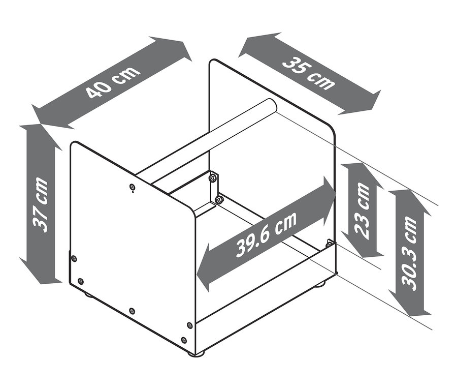 Dimensions du panier à bûches.