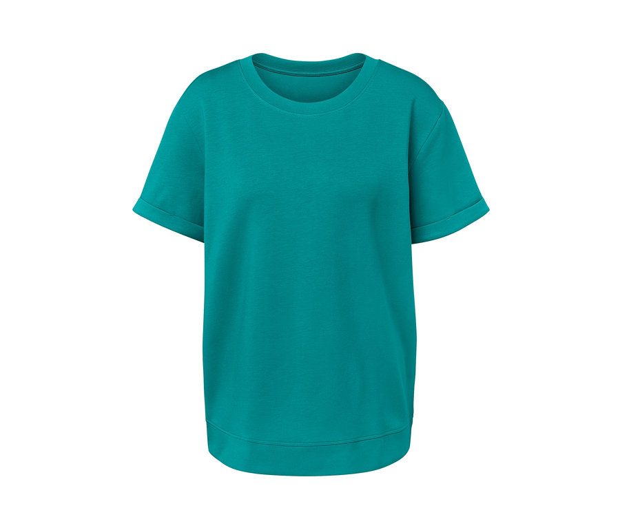 T-shirt turquoise en mélange avec modal.