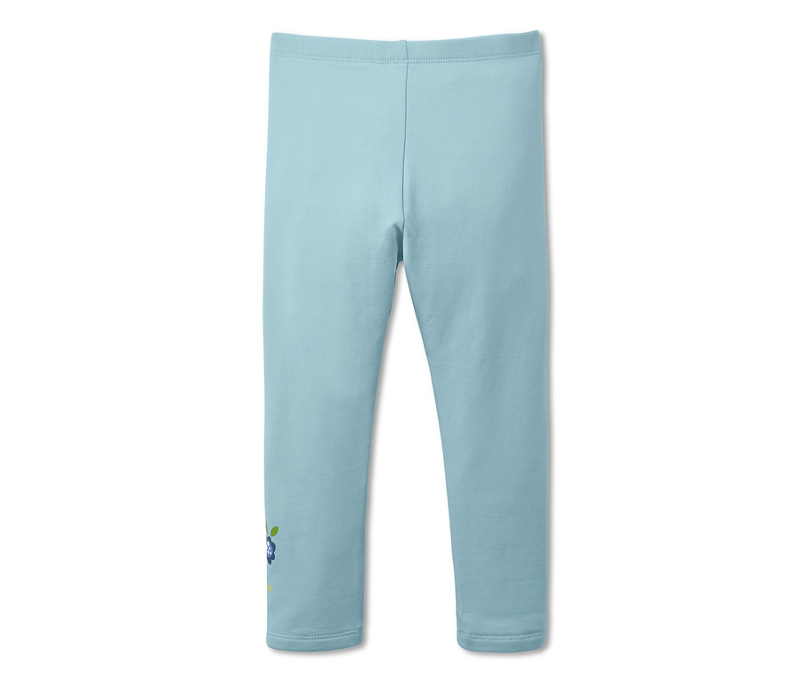 Pantalon en sweat bleu clair avec motif floral.