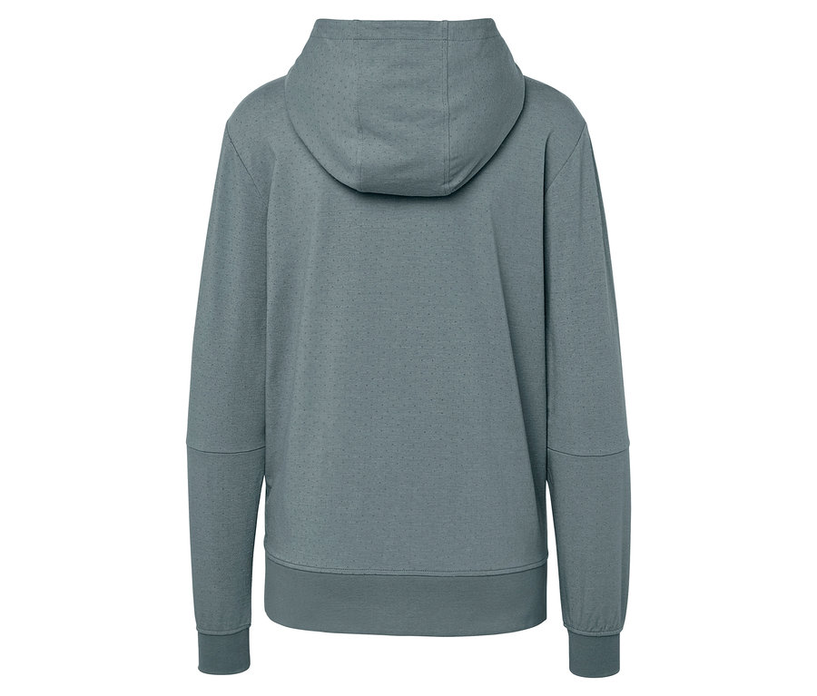 Vue arrière d'un sweat à capuche gris.