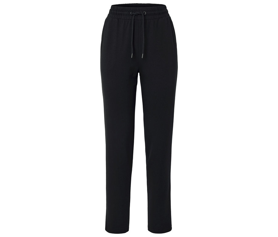 Pantalon de survêtement noir avec cordon de serrage à la taille.