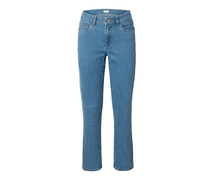 Un jean droit bleu - Coupe « Kira ».