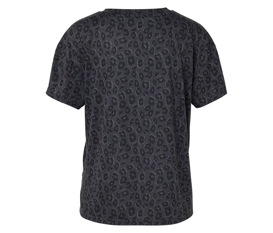 T-shirt gris avec imprimé animalier.