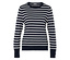 Un pull rayé bleu marine et blanc à manches longues pour femme.
