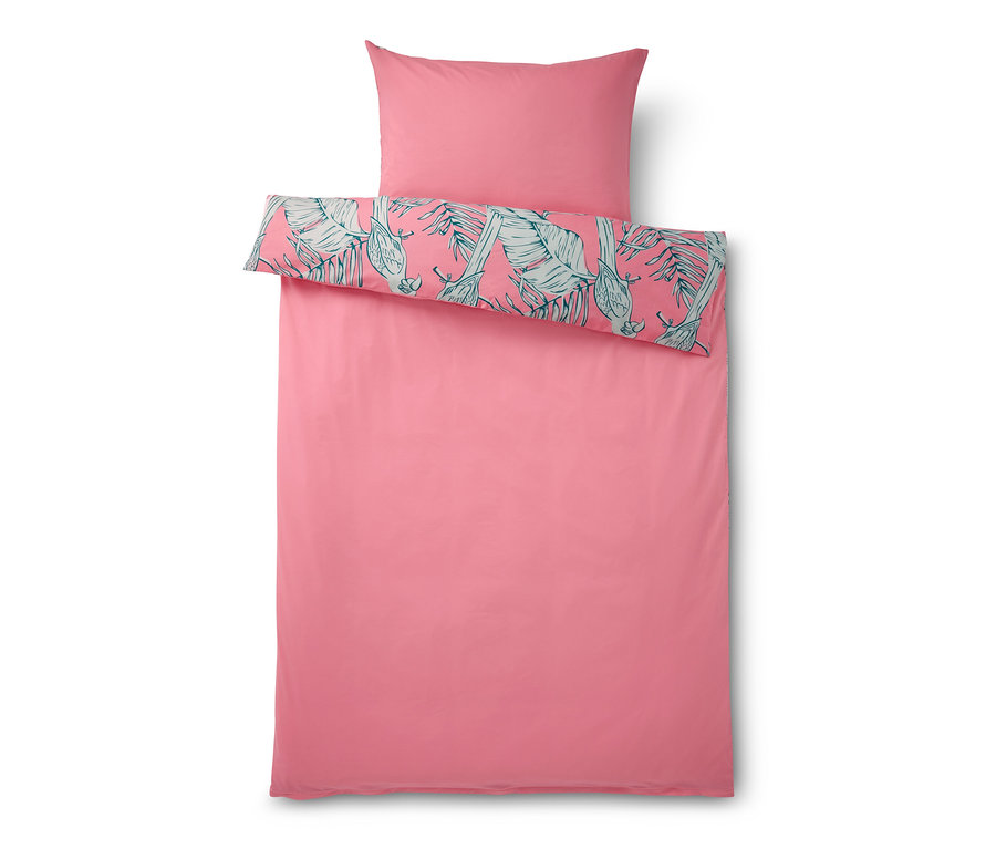 Parure de lit rose en renforcé Tropical Rose de taille normale et grande taille.
