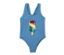 Maillot de bain bleu pour enfant avec une glace à l'eau à paillettes réversibles.