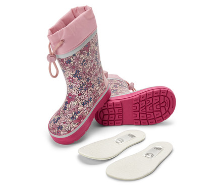 Bottes en caoutchouc pour enfants, imprimé floral intégral