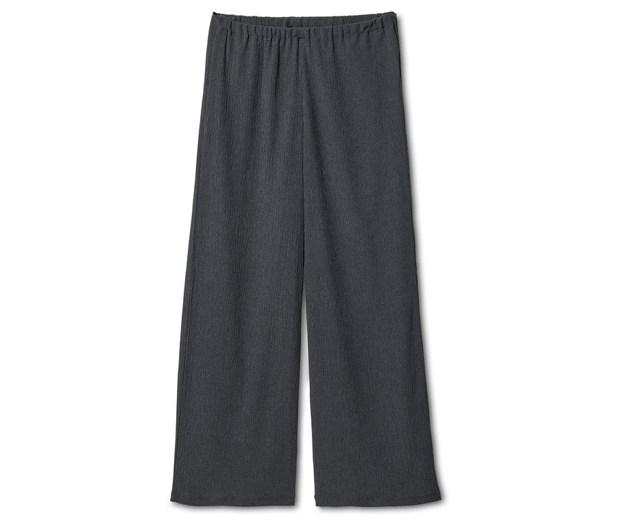 Pantalon long gris avec taille élastique.