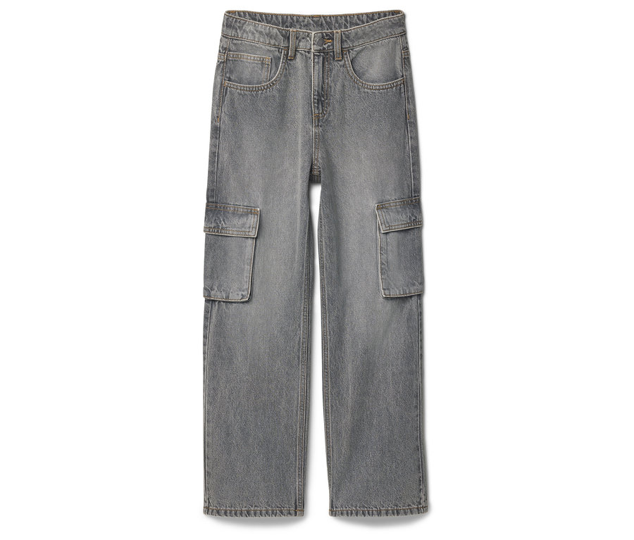 Pantalon cargo en jean gris