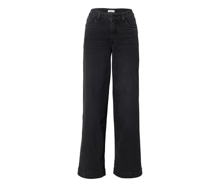 Jean super-large noir taille haute, coupe « Lexi », en denim délavé.