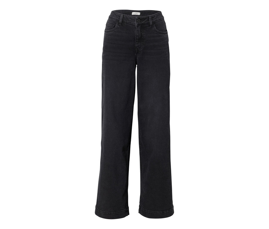 Jean super-large noir taille haute, coupe « Lexi », en denim délavé.