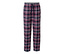 Haut gris chiné <br>Pantalon bleu foncé-bleu clair-rouge-blanc à carreaux