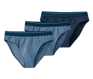 1 x bleu foncé, 1 x bleu/bleu chiné à rayures, 1 x bleu chiné