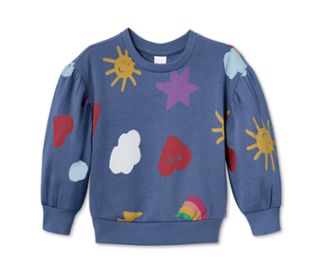 Bleu à imprimé intégral multicolore