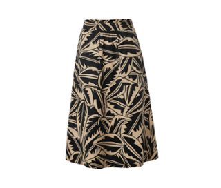 Noir avec imprimé beige de feuilles de palmier