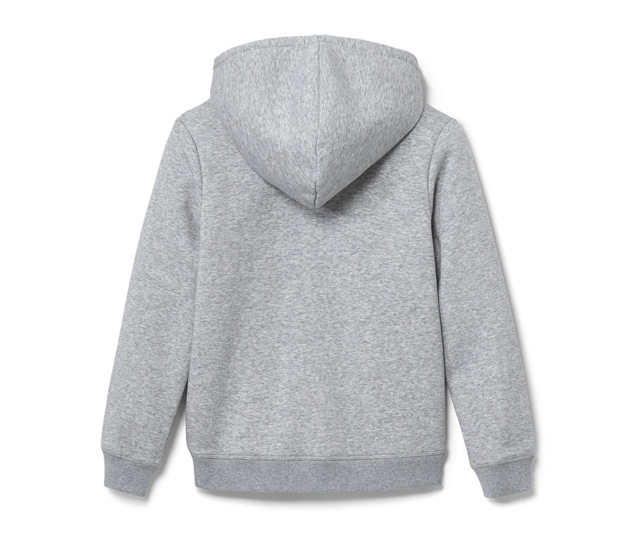 Vue détaillée de l'arrière d'une veste en sweat pour enfant.