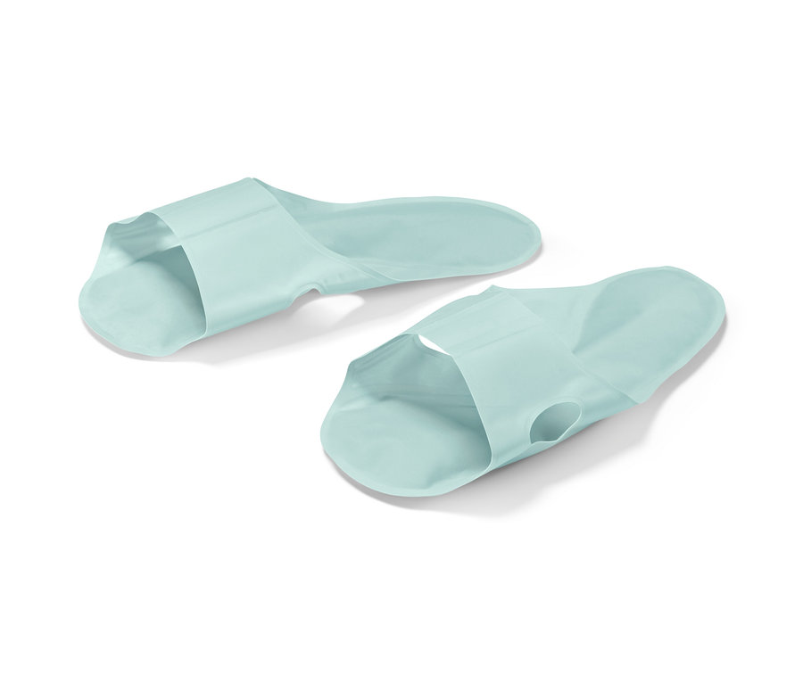 Deux semelles de relaxation bleu clair sur fond blanc.