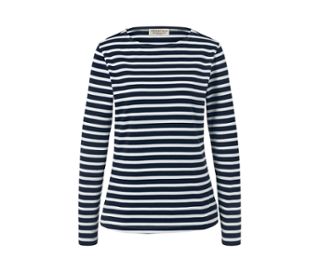 Bleu foncé et blanc crème à rayures