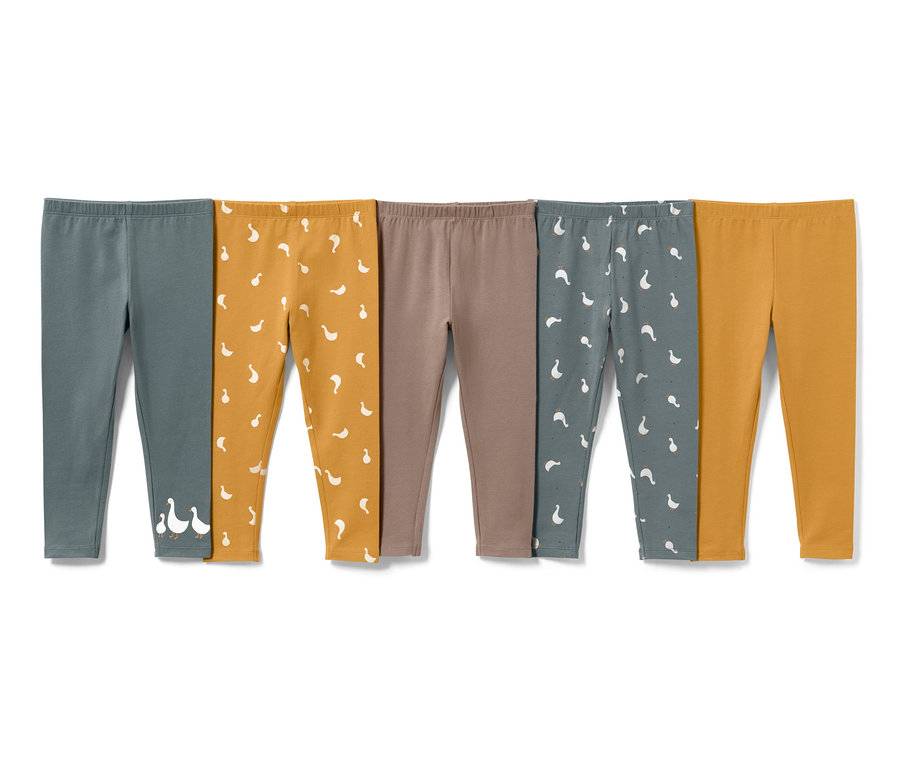 Cinq leggings pour bébé et tout-petit, oie.