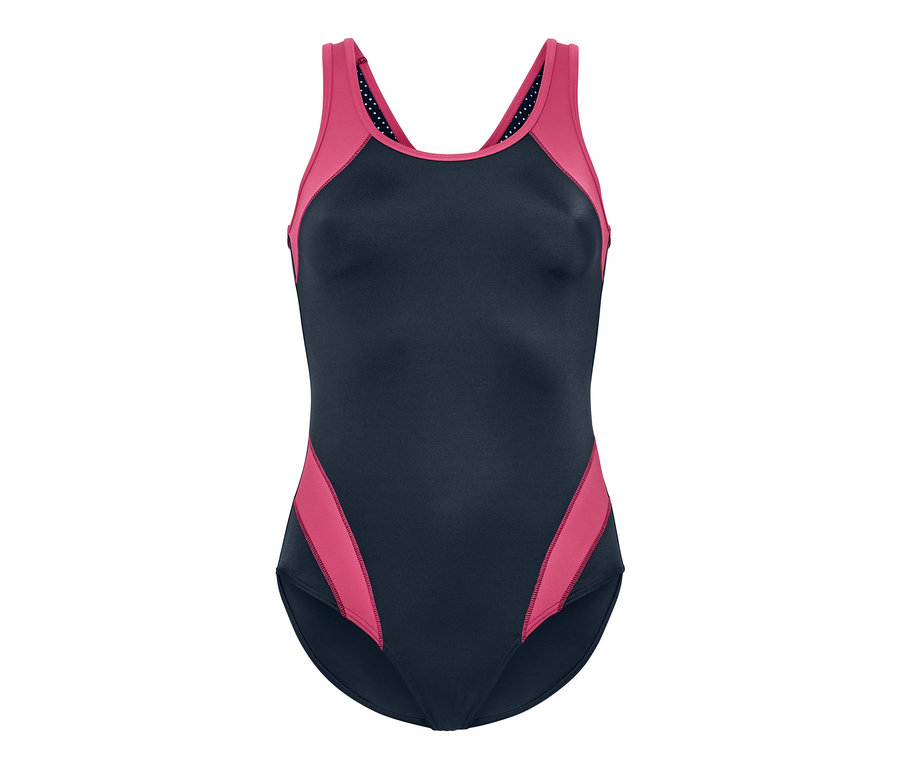 Maillot de bain de sport noir et rose.