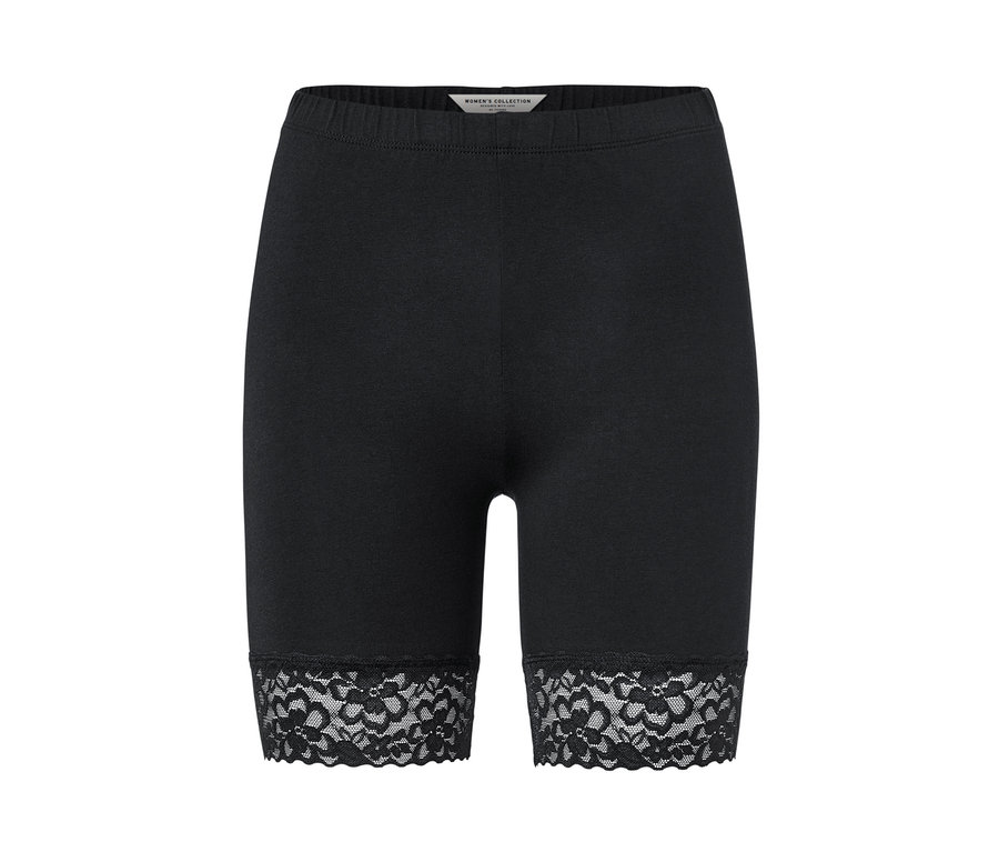 Cycliste noir avec bordure en dentelle.