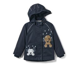 Bleu foncé avec motif intégral de chiens multicolores