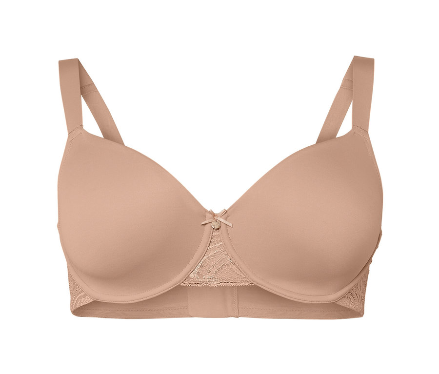 Soutien-gorge à armatures beige.