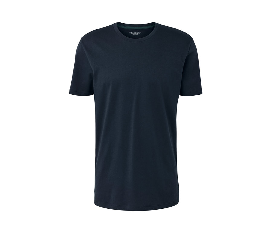 T-shirt bleu marine à manches courtes et encolure ronde. Produit : 2 T-shirts à encolure ronde