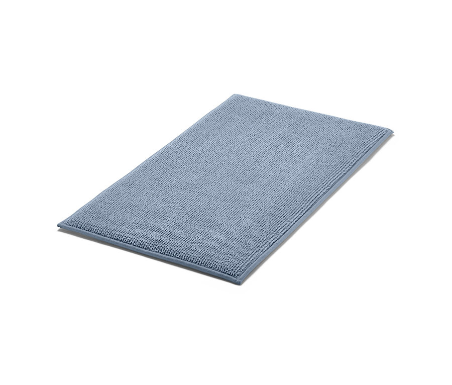 Tapis de bain confortable bleu, 40 x 70 cm.